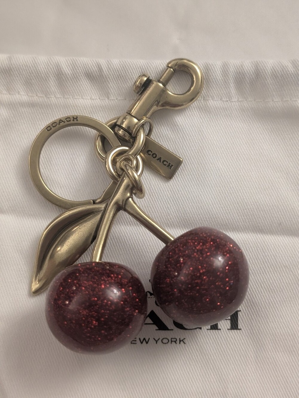 Coach Red Gold Cherry Bag Charm